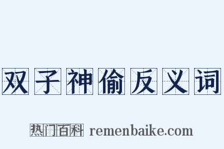 双子神偷反义词是什么意思的图片